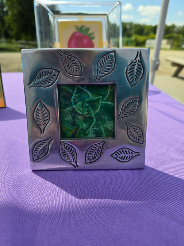 What the Fucculent Framed Mini Print - Leaf Frame