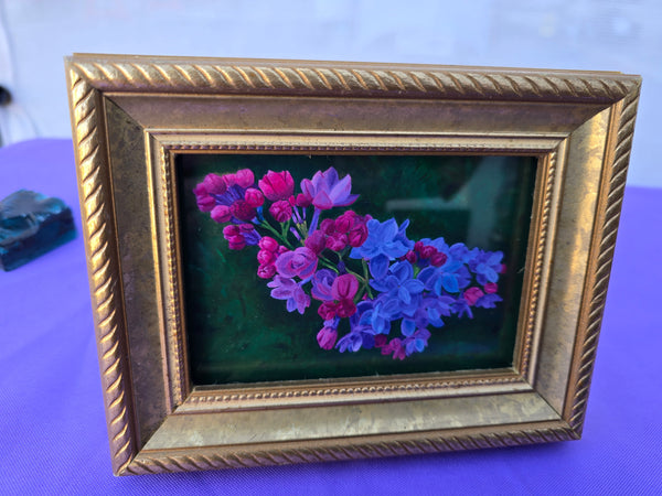 Lilacs 2.0 framed mini print ornate gold frame
