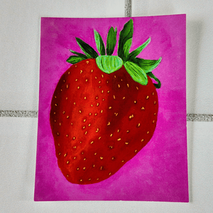 Strawberry 1.0 - pink background - S.Ditto Art