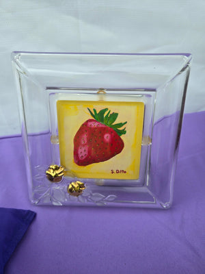 Strawberry 2.0 framed print in acorn frame - S.Ditto Art