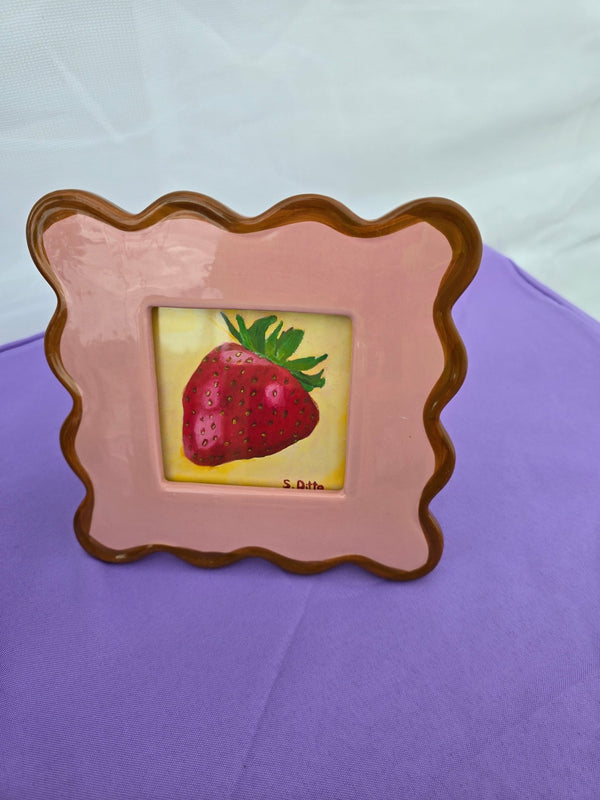 Strawberry 2.0 framed print in wavy frame - S.Ditto Art
