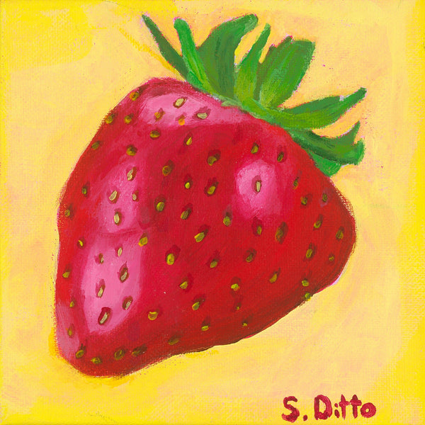 Strawberry Square Painting - S.Ditto Art